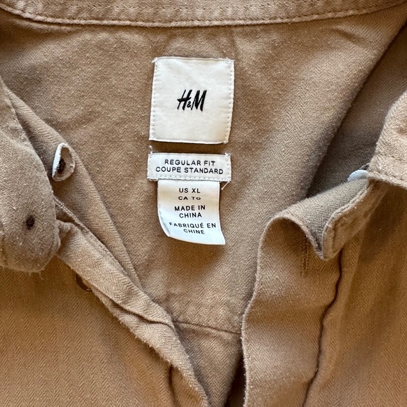 Neutral brown🏉100% cotton button down - Picture 5 of 7